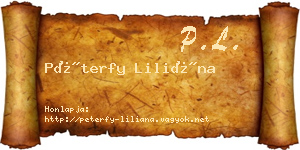 Péterfy Liliána névjegykártya